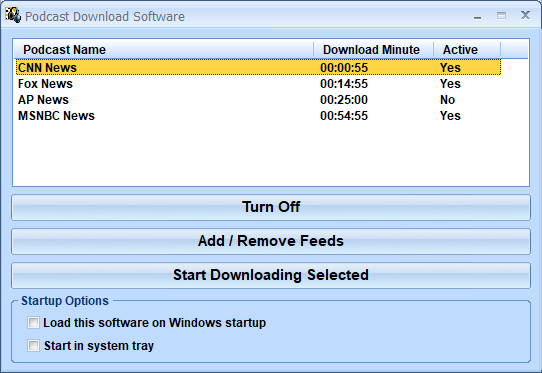 screenshot of podcast-download-software