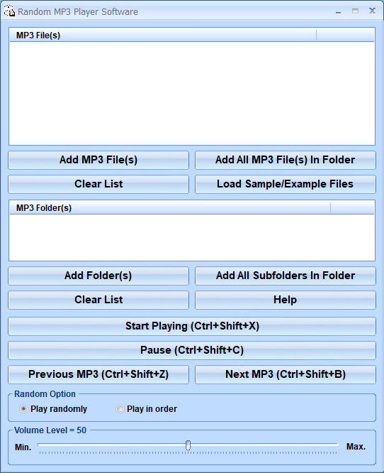 screenshot of random-mp3-player-software