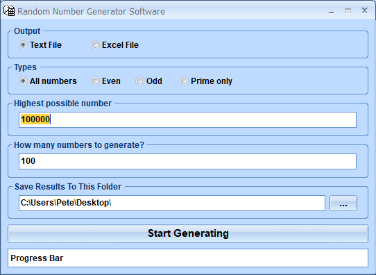 screenshot of random-number-generator-software