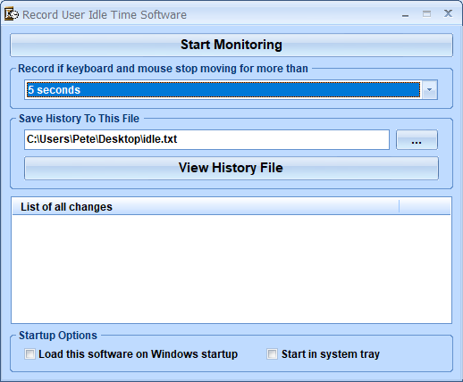 screenshot of record-user-idle-time-software