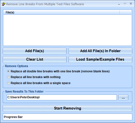 screenshot of remove-line-breaks-from-multiple-text-files-software