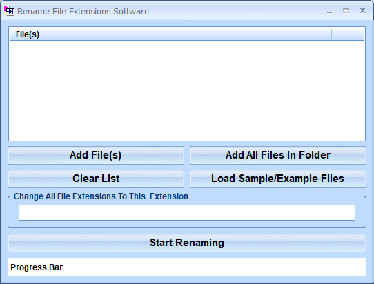 screenshot of rename-file-extensions-software