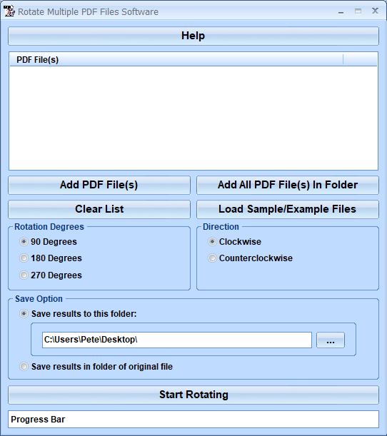 screenshot of rotate-multiple-pdf-files-software