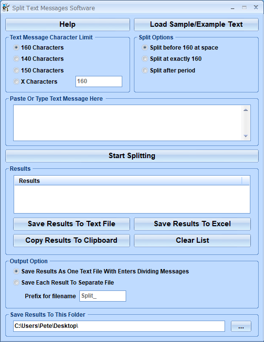 screenshot of split-text-messages-software