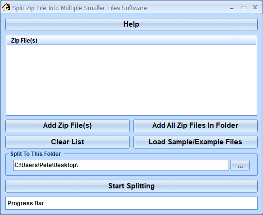 screenshot of split-zip-files