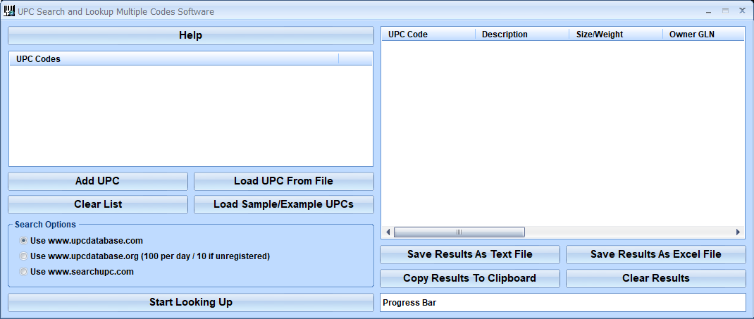 screenshot of upc-search-and-lookup-multiple-codes-software