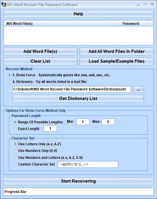 screenshot of ms-word-recover-file-password-software