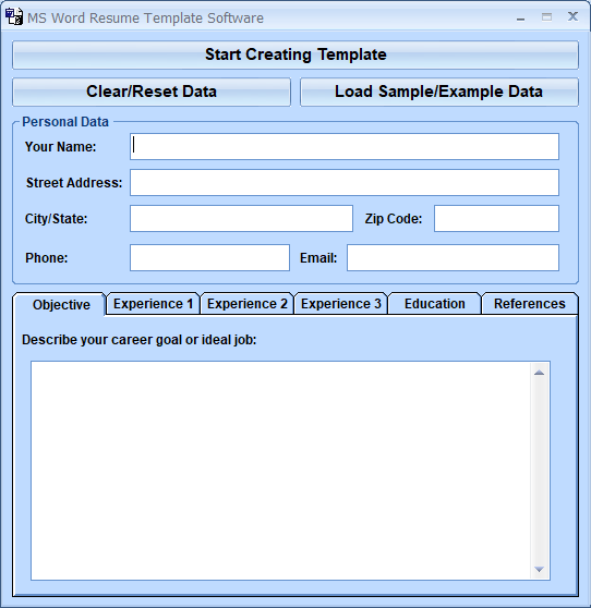 screenshot of ms-word-resume-template-software