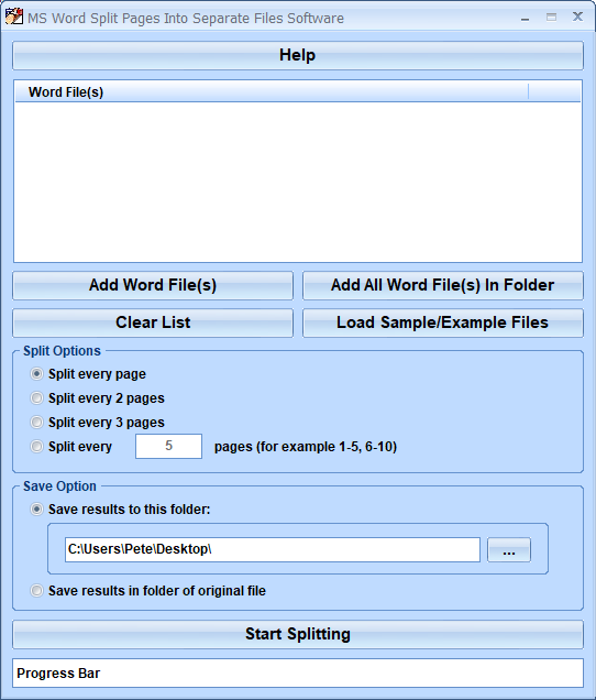 screenshot of ms-word-split-pages-into-separate-files-software