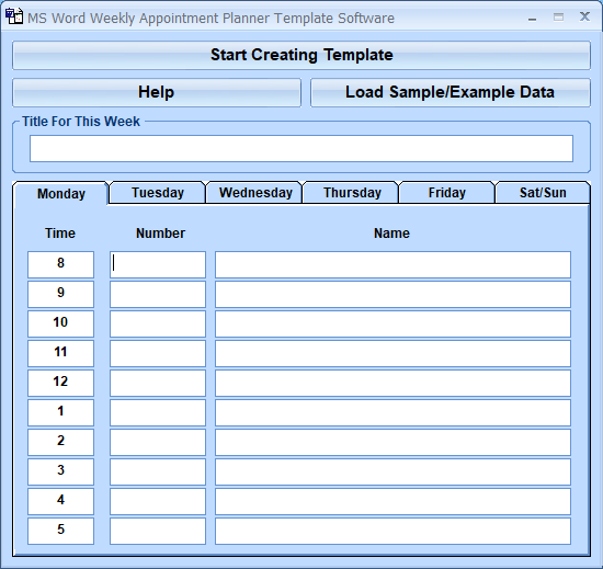 screenshot of ms-word-weekly-appointment-planner-template-software